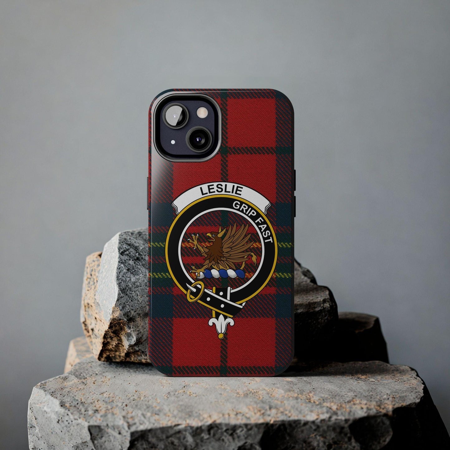 Leslie Clan Crest Scottish Tartan cell phone case - Celtic Ancestry Gifts