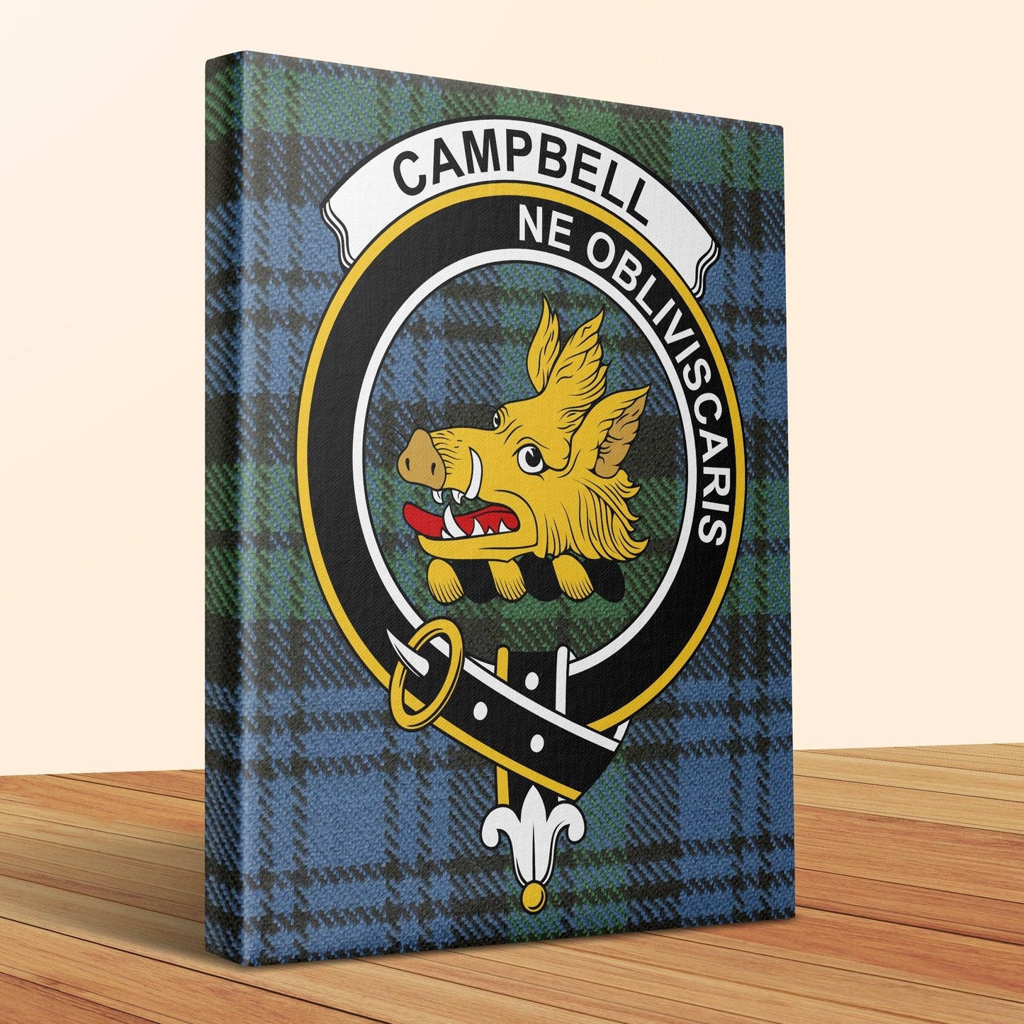 Clan Campbell Tartan Crest Canvas Wall Art product