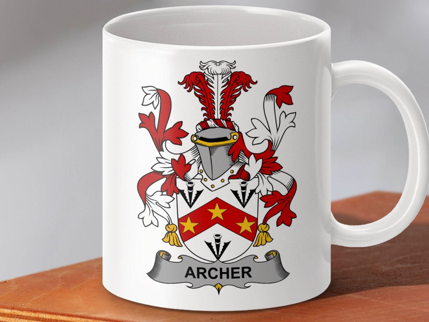 Archer Surname Irish Family Crest Coat of Arms Mug - Celtic Ancestry Gifts