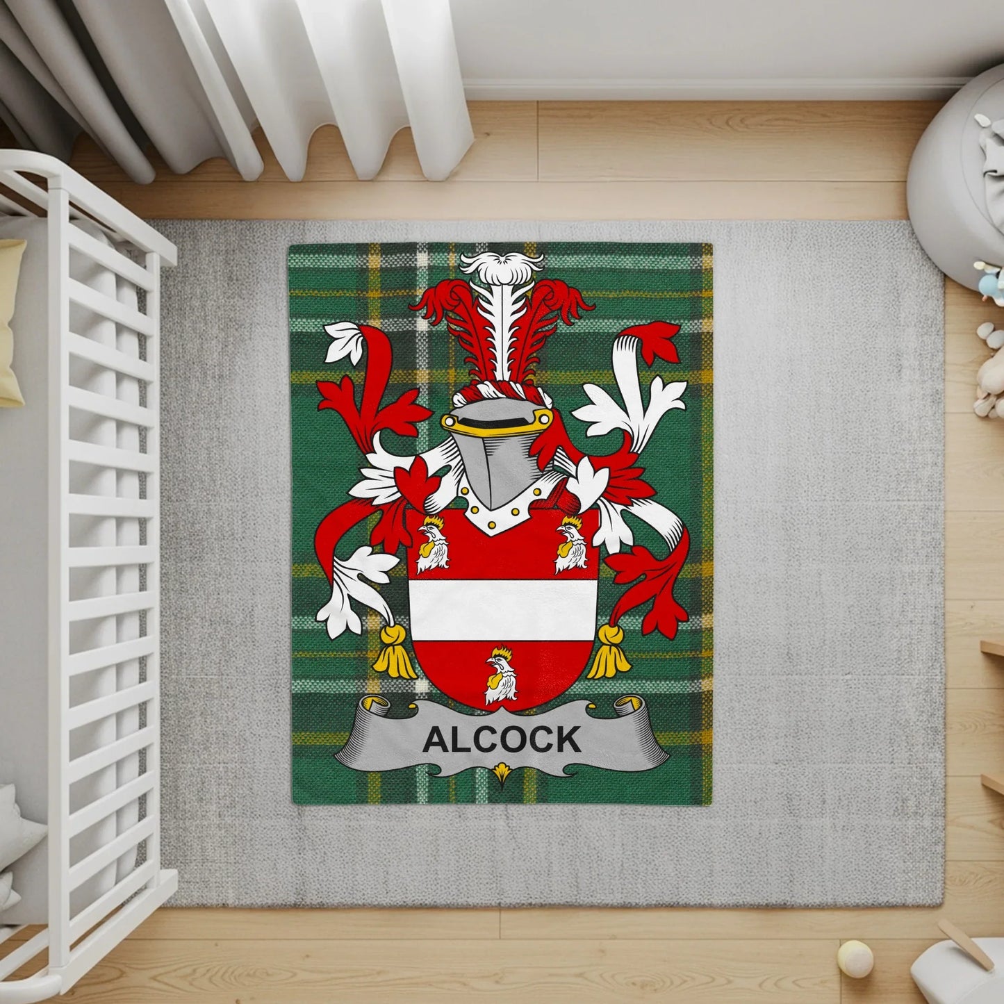 Alcock Family Crest Plaid Design Nursery Rug product