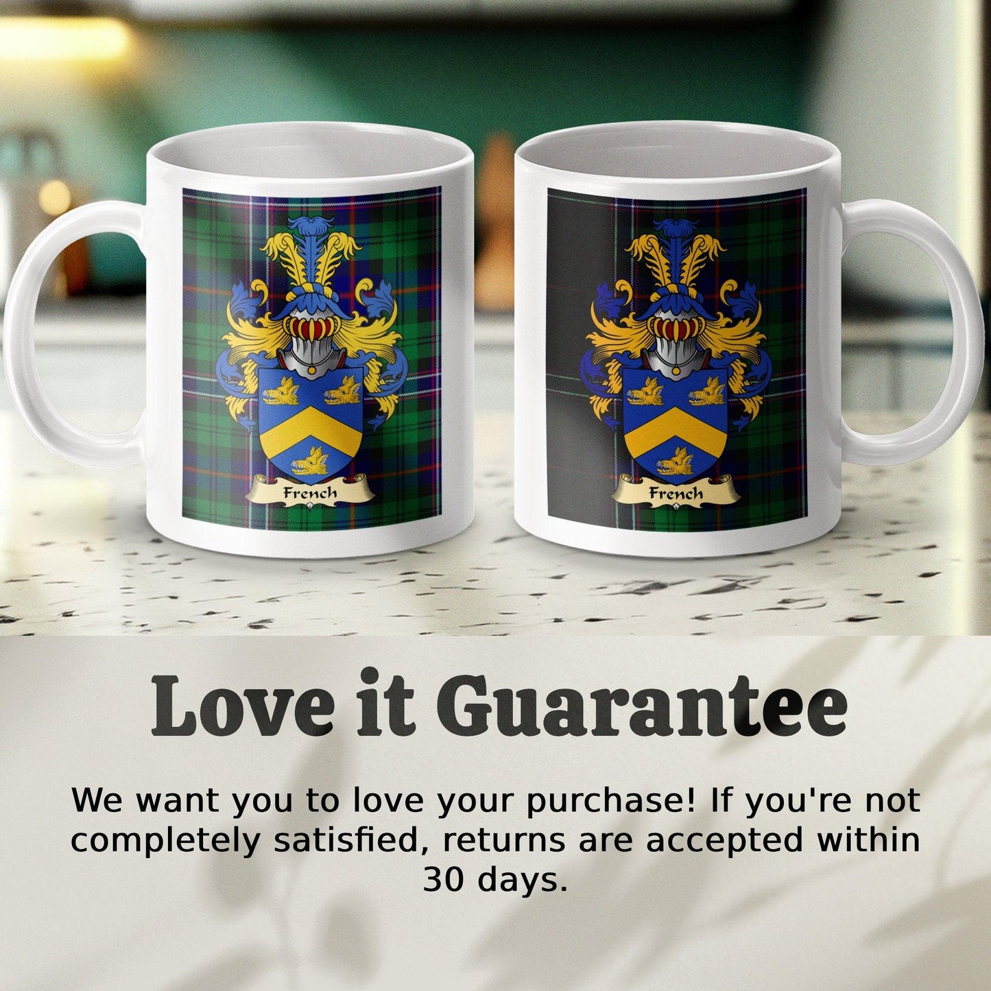 Clan French Coat Of Arms Scottish Mug - Celtic Ancestry Gifts
