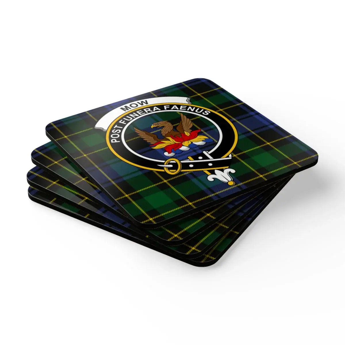 Crest Badge Scottish Tartan Coaster Set product type