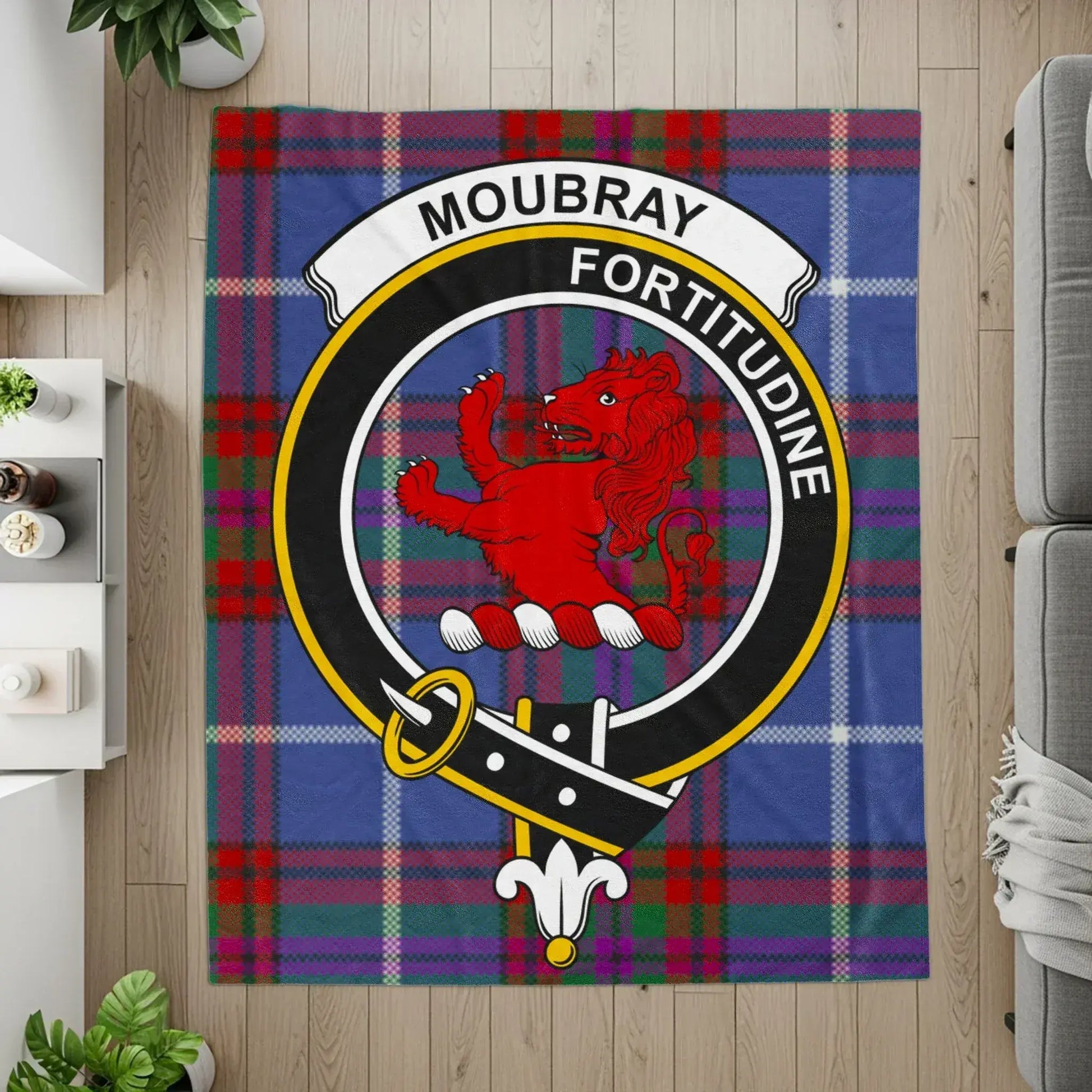 Moubrey Tartan Lion Design Living Room Cozy Rug product type