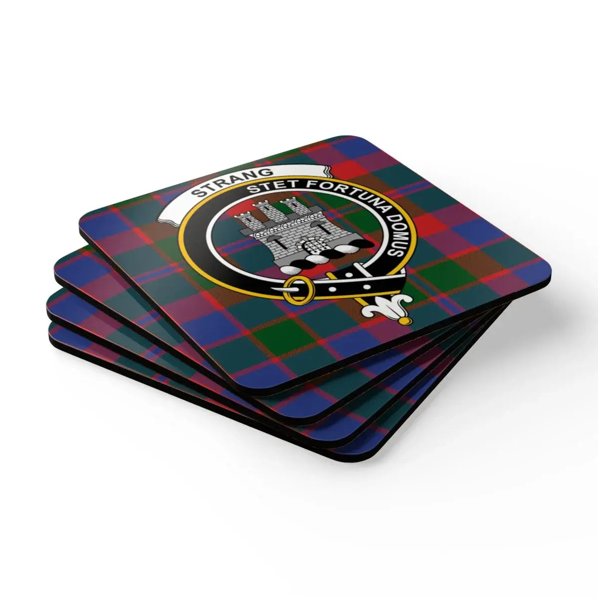 Scottish Clan Crest Tartan Patterned Coasters product type