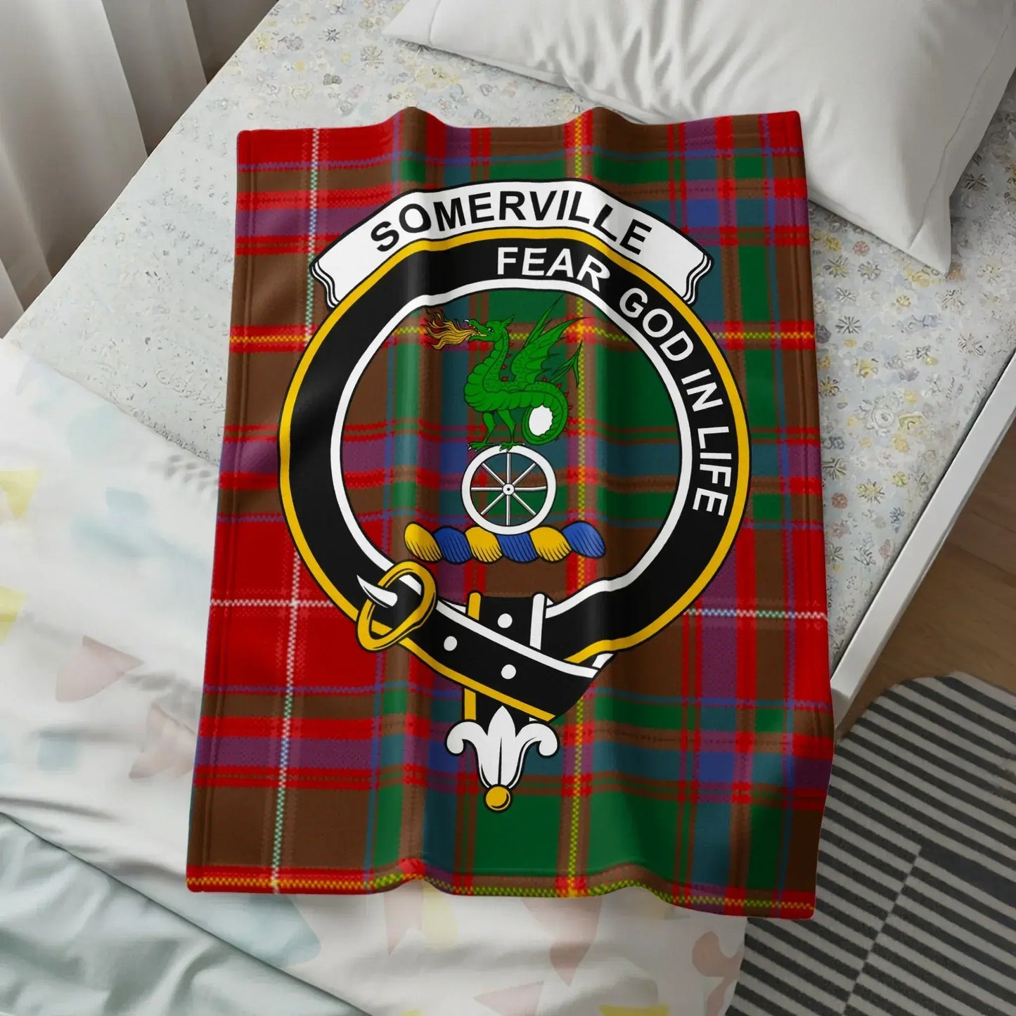 Somerville Fear God in Life Plaid Pattern Blanket product