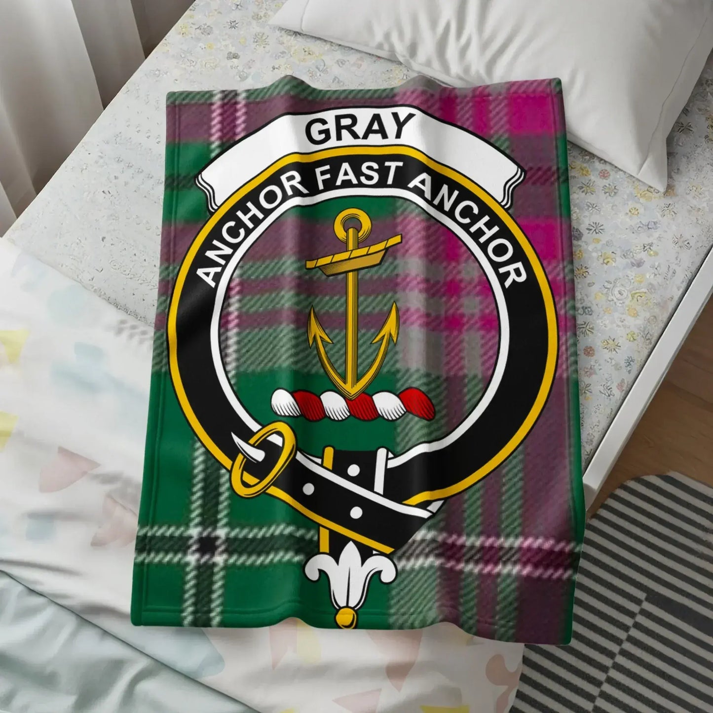 Gray Anchor Fast Anchor Plaid Bedding Product