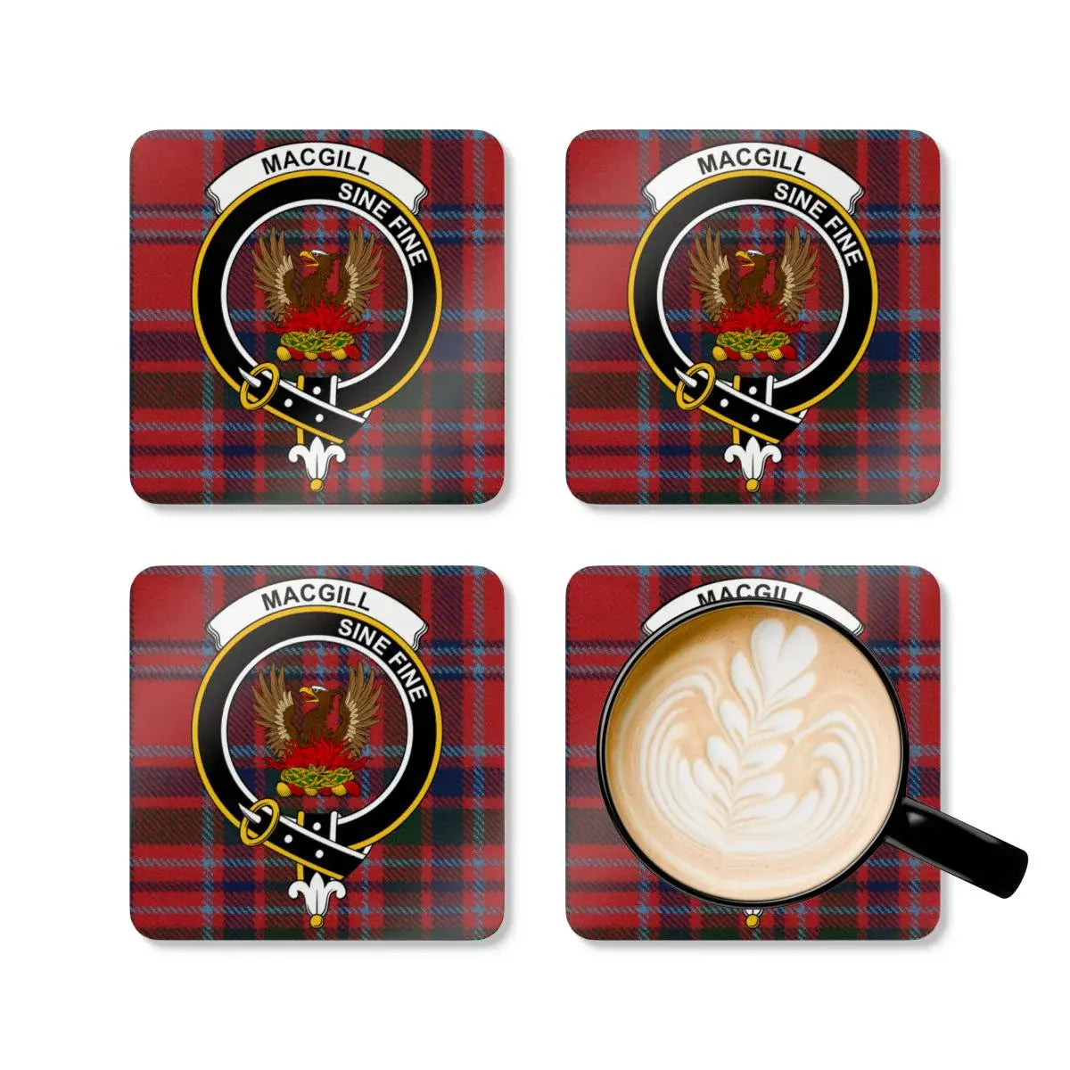 Macgill Sine Fine Plaid Pattern Coasters Product