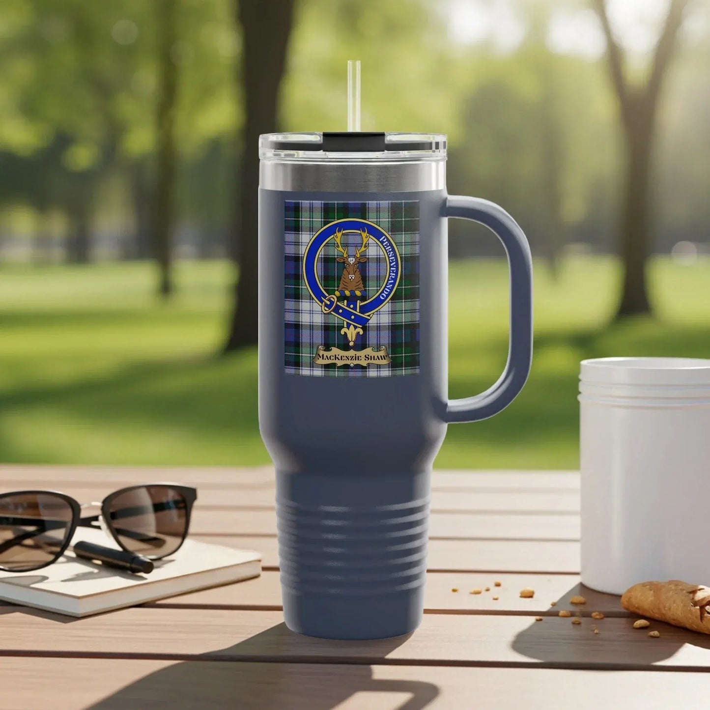 Blue Tartan Insulated Beverage Holder Drinkware product type