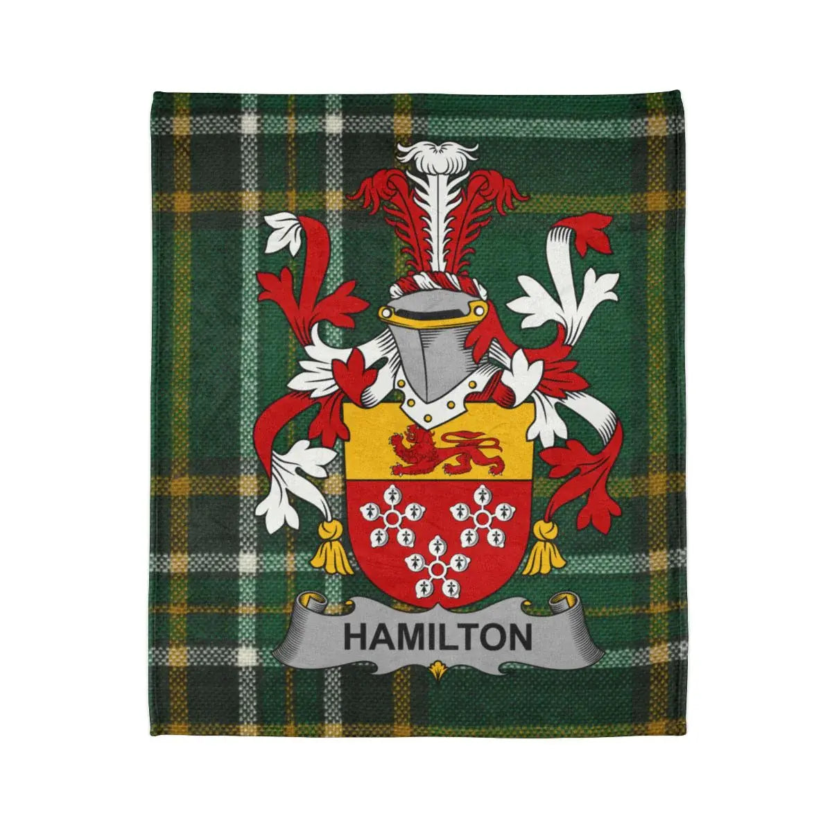 Hamilton Family Crest Green Plaid Blanket product