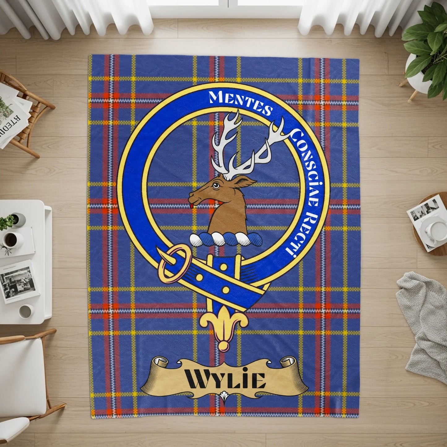 Wylie Family Crest Plaid Tartan Design Rug product type