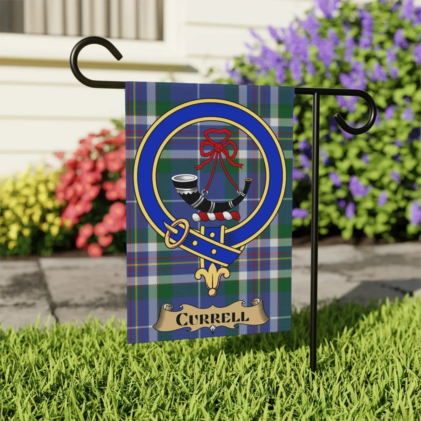Tartan Garden Flag With Currell Crest Banner product type