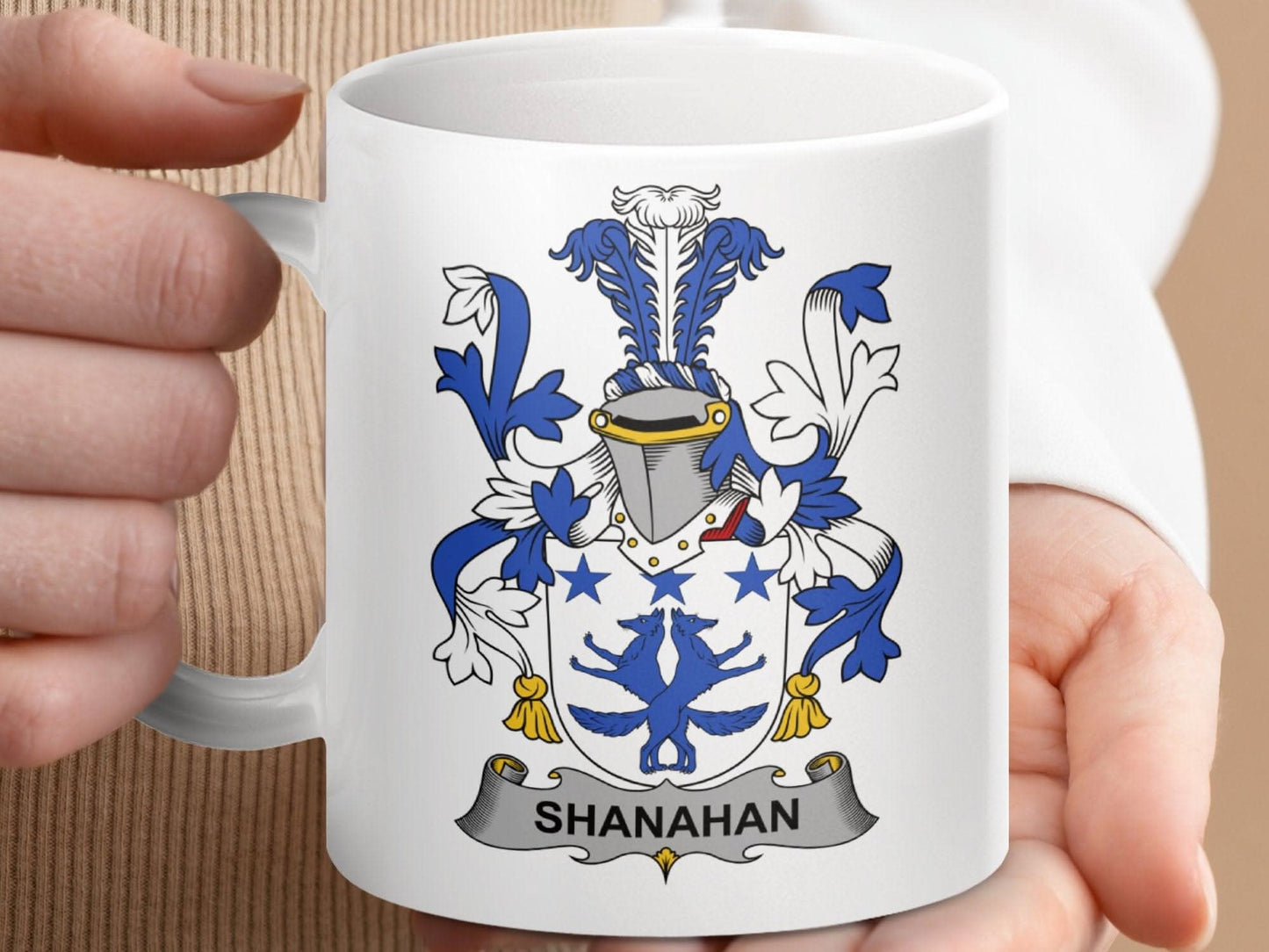 Shanahan Family Crest Design Mug - Celtic Ancestry Gifts