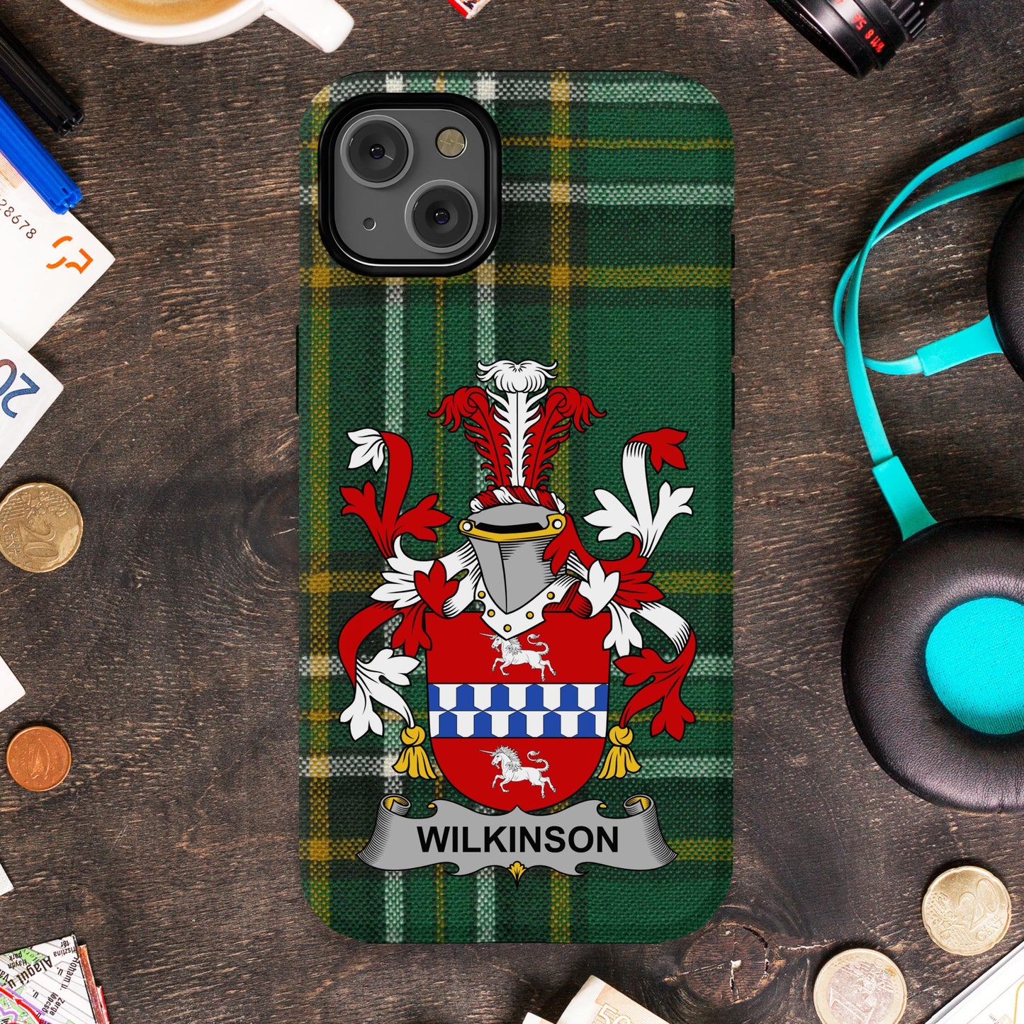 Custom Heraldic Shield Plaid Pattern Phone Case product