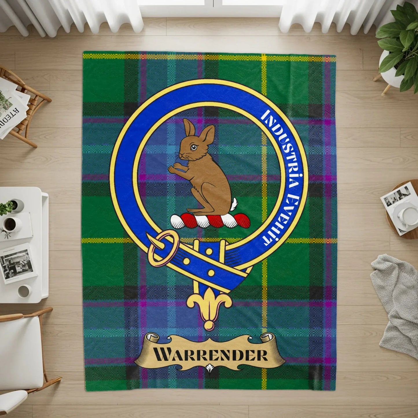 Warrender Tartan Design Family Crest Area Rug product