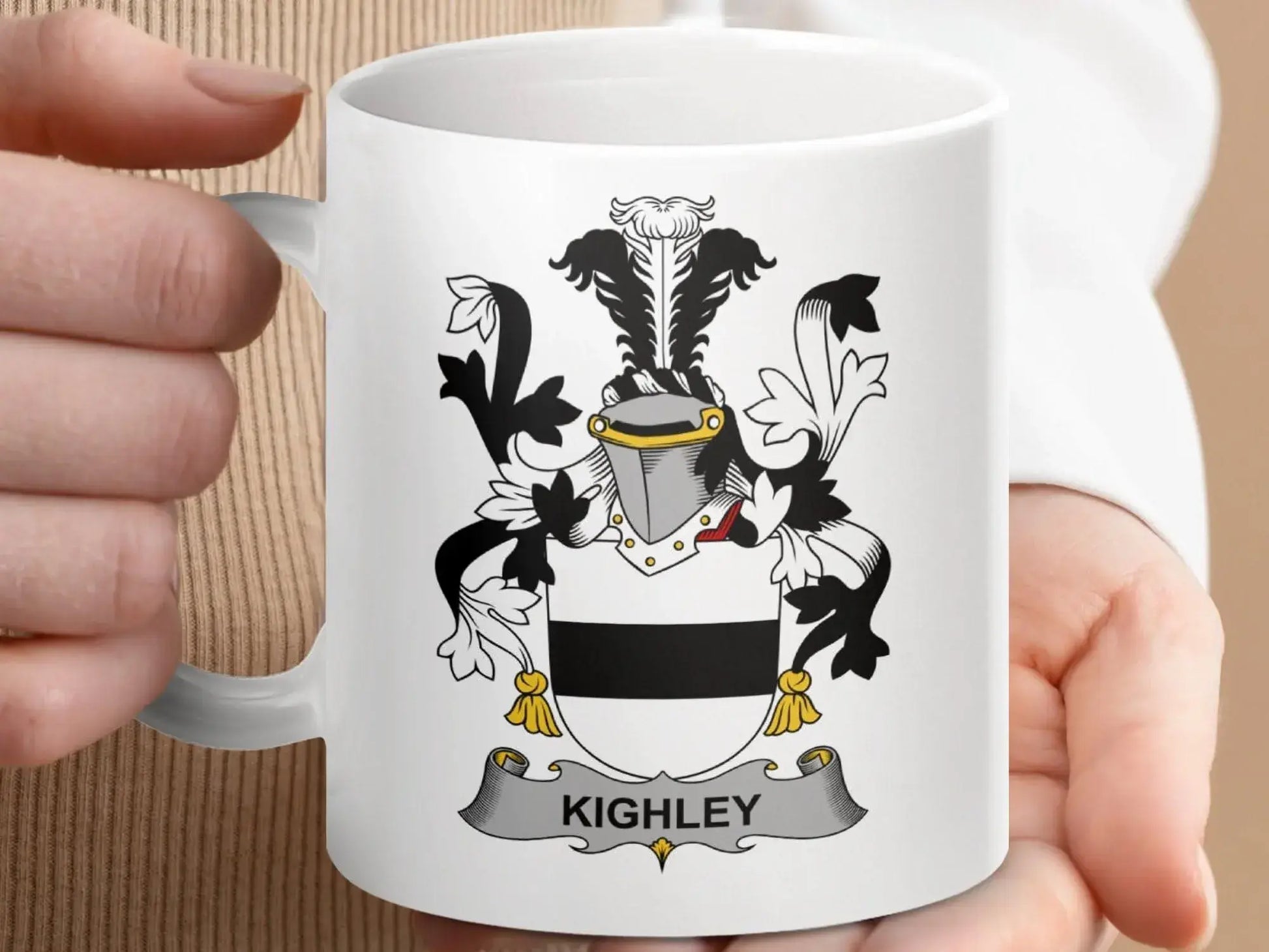Kighley Irish Family Crest Surname Graphic Printed mug - Celtic Ancestry Gifts
