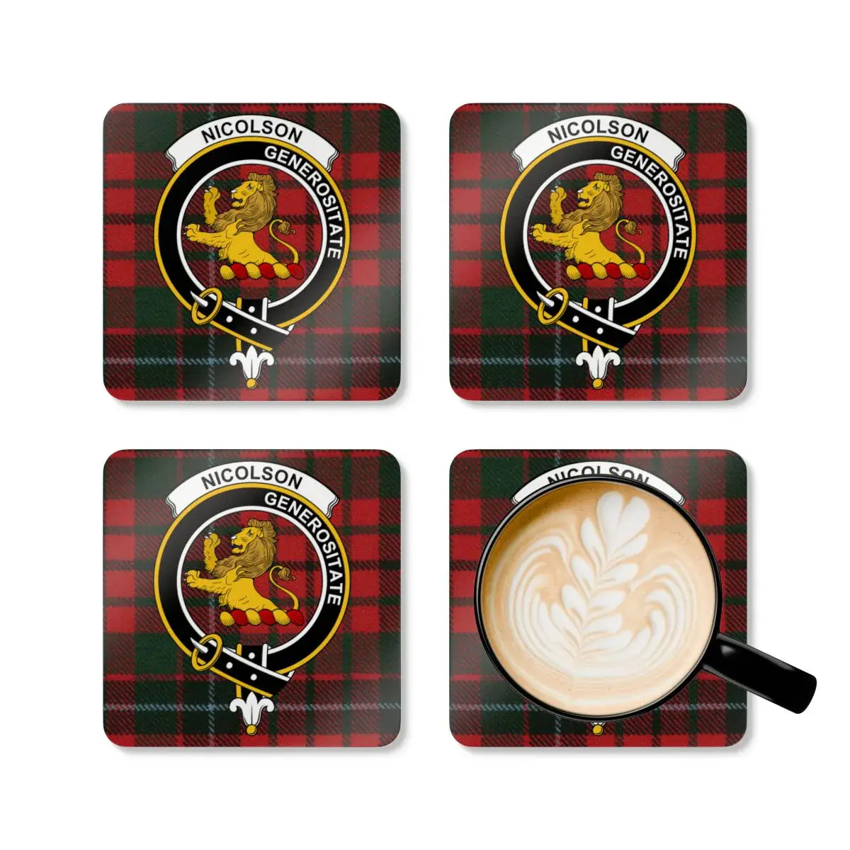 Nicolson Generositate Plaid Tartan Coaster Set product type