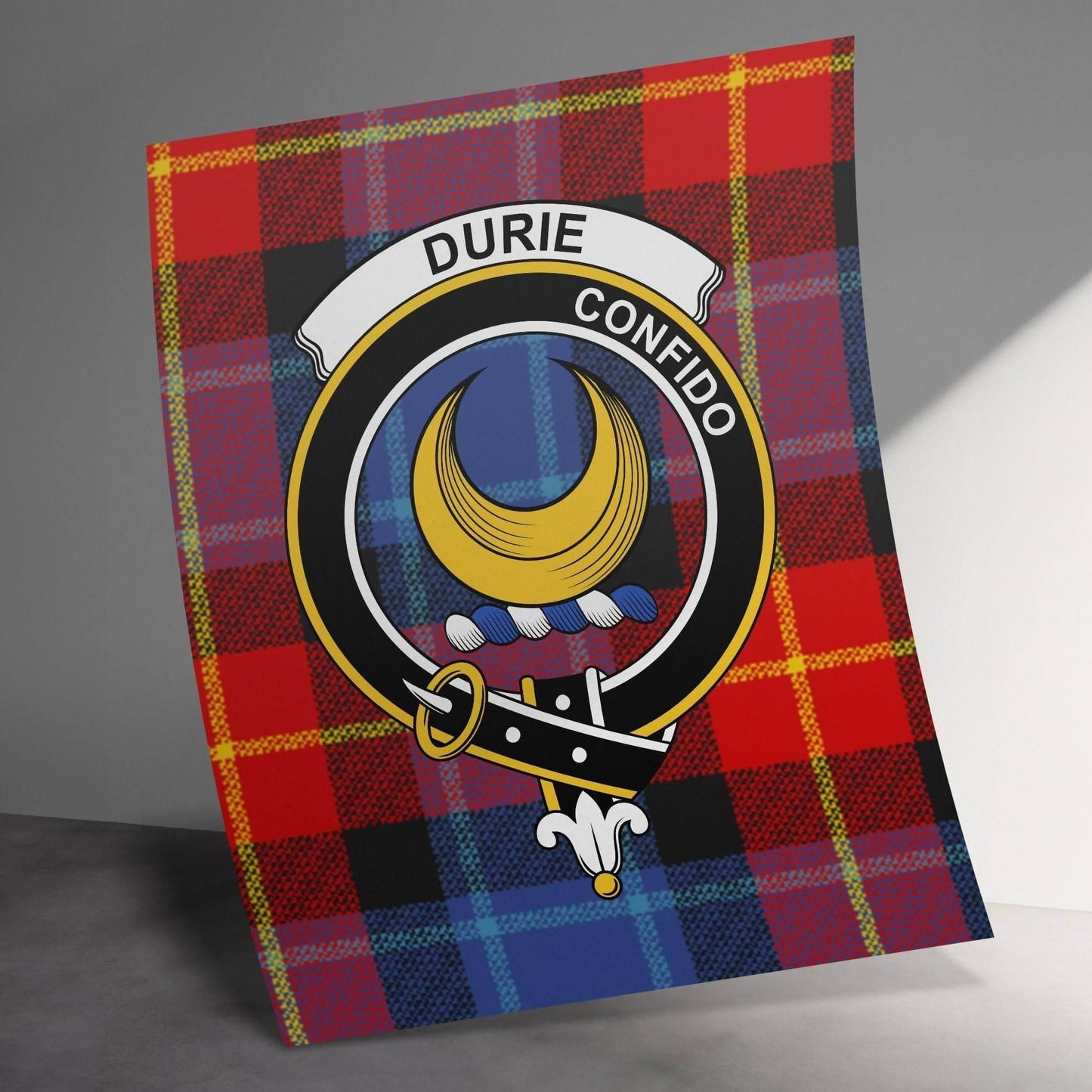 Durie Scottish Clan Crest Tartan Poster Canvas Wrap - Celtic Ancestry Gifts