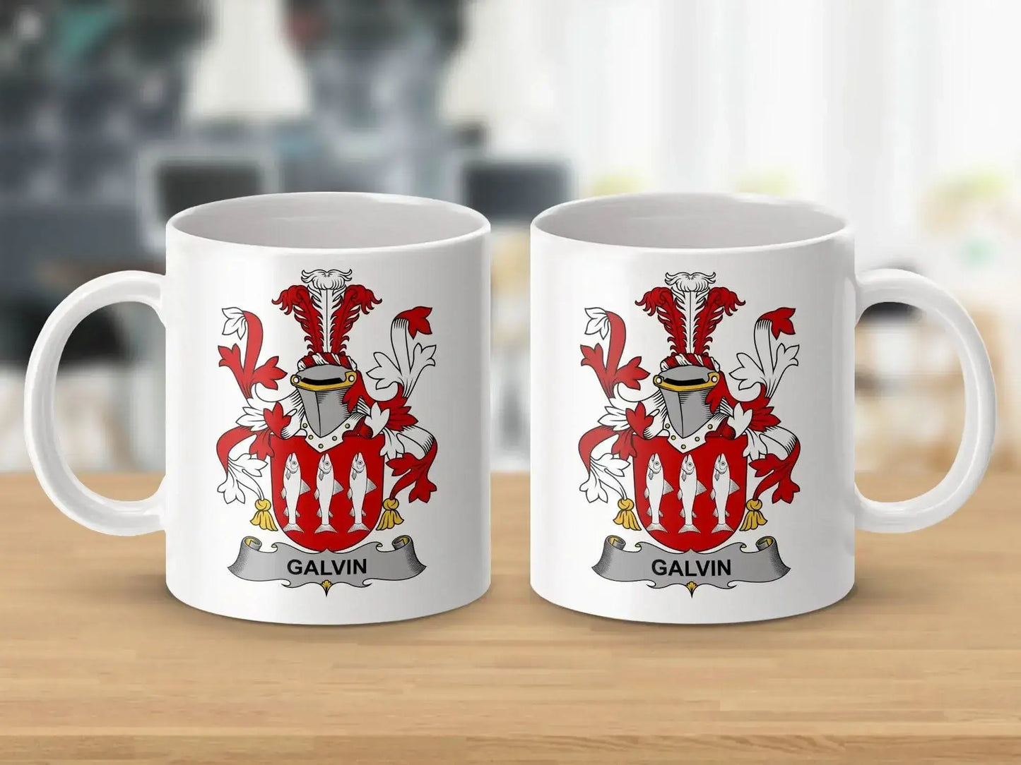 Galvin Surname Irish Family Crest Mug - Celtic Ancestry Gifts