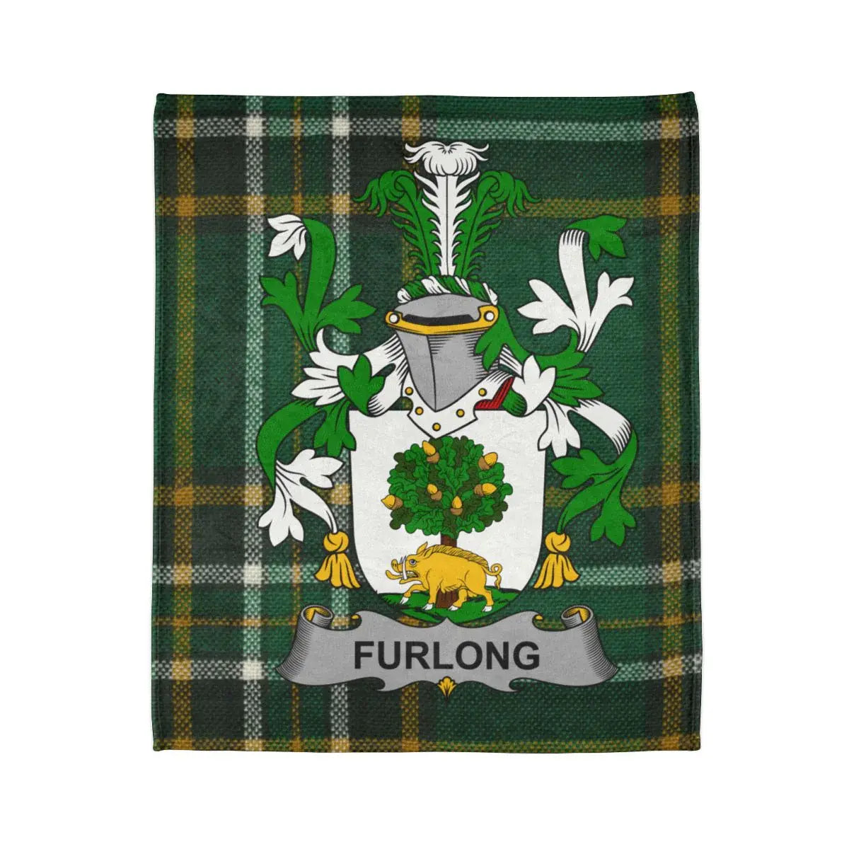 Furlong Tartan Blanket with Family Crest product