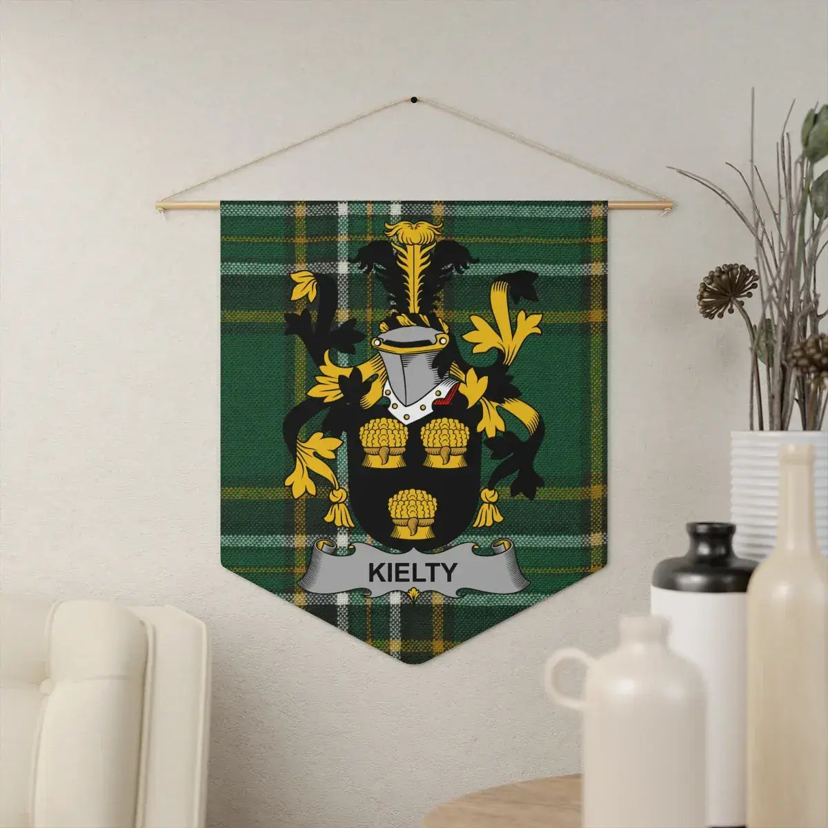 Family Crest Display Plaid Backdrop Wall Banner product