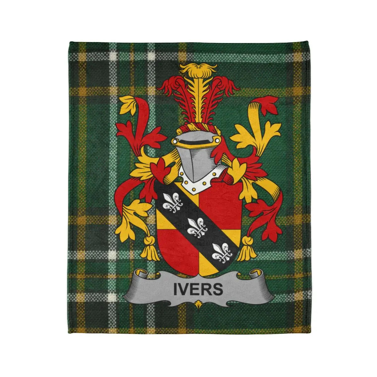 Ivers Family Crest Plaid Design Blanket product type