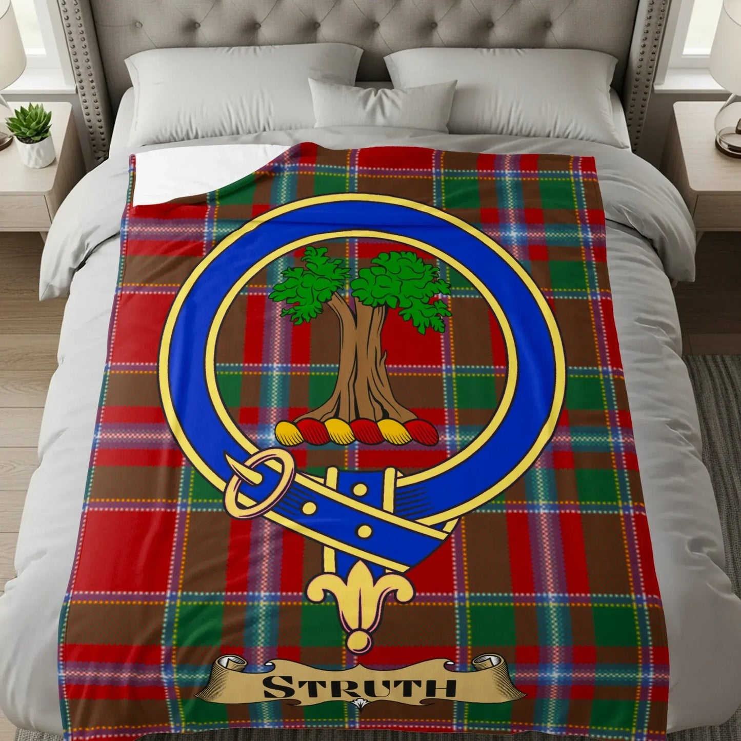 Scottish Clan Crest Badge Blanket Struth Product Blanket