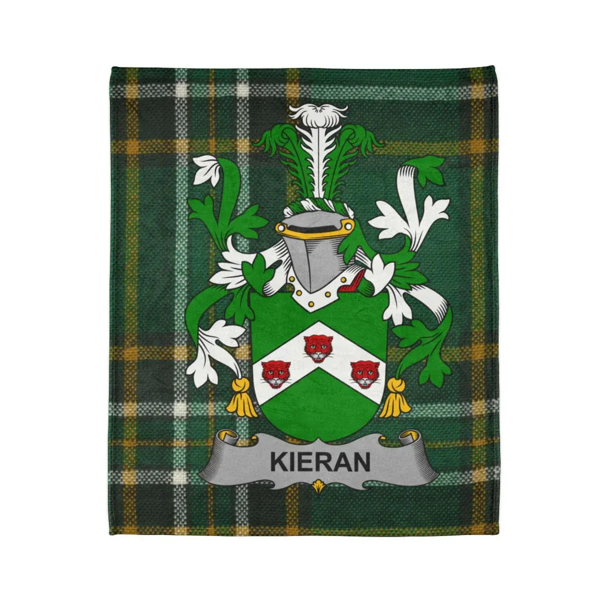 Kieran Family Crest Green Plaid Blanket product