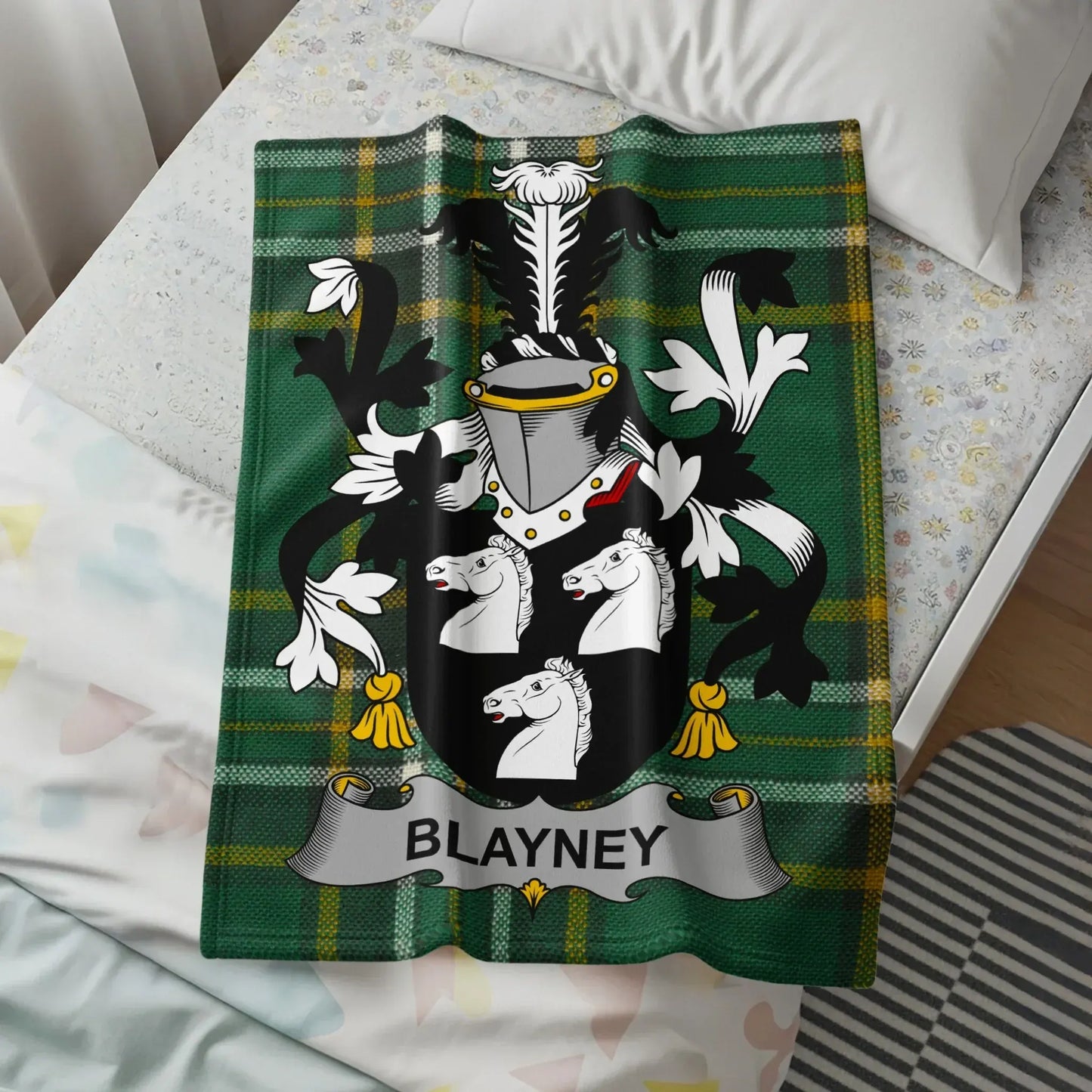 Blayney Family Crest Green Tartan Blanket product