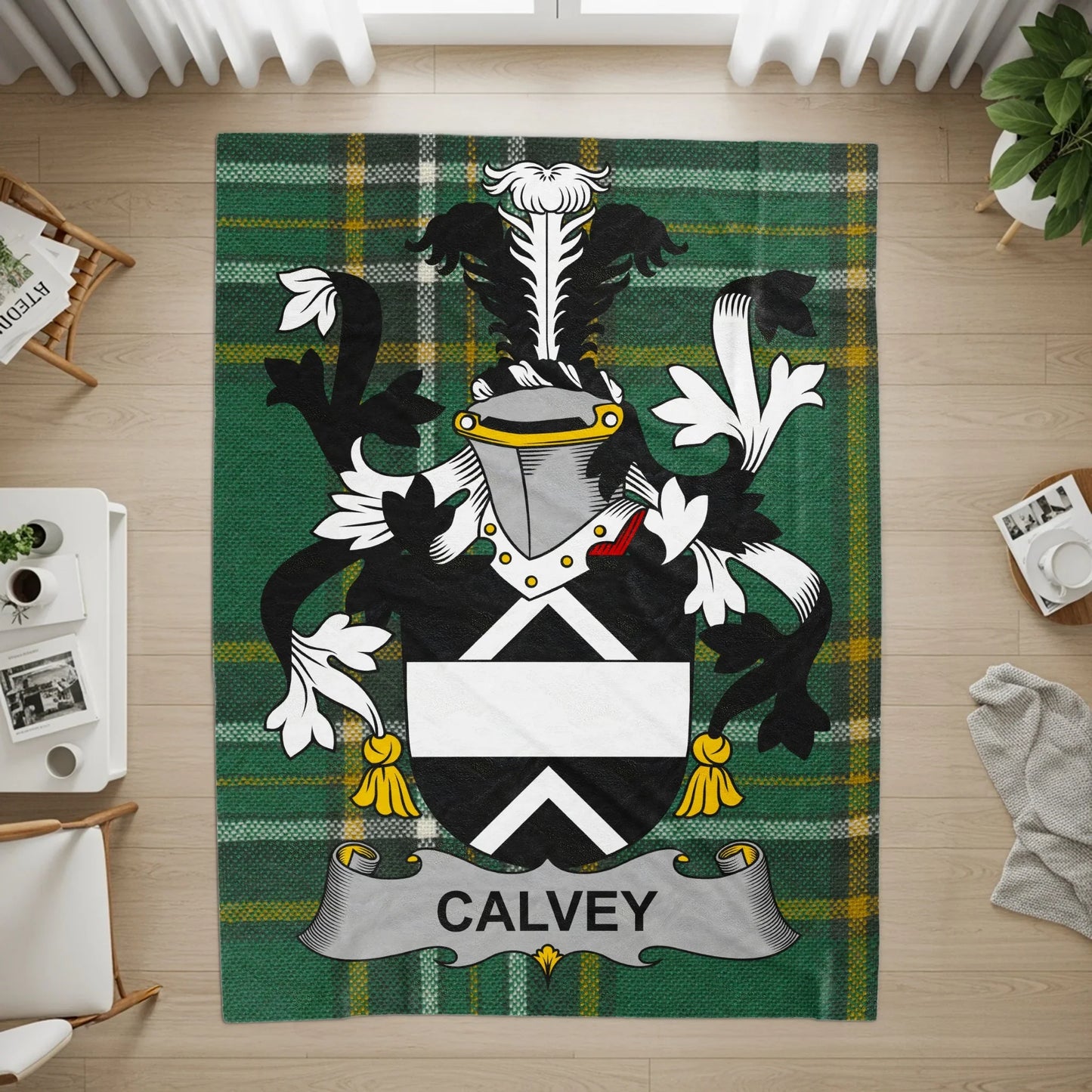 Calvey Family Crest Printed Decorative Rug product