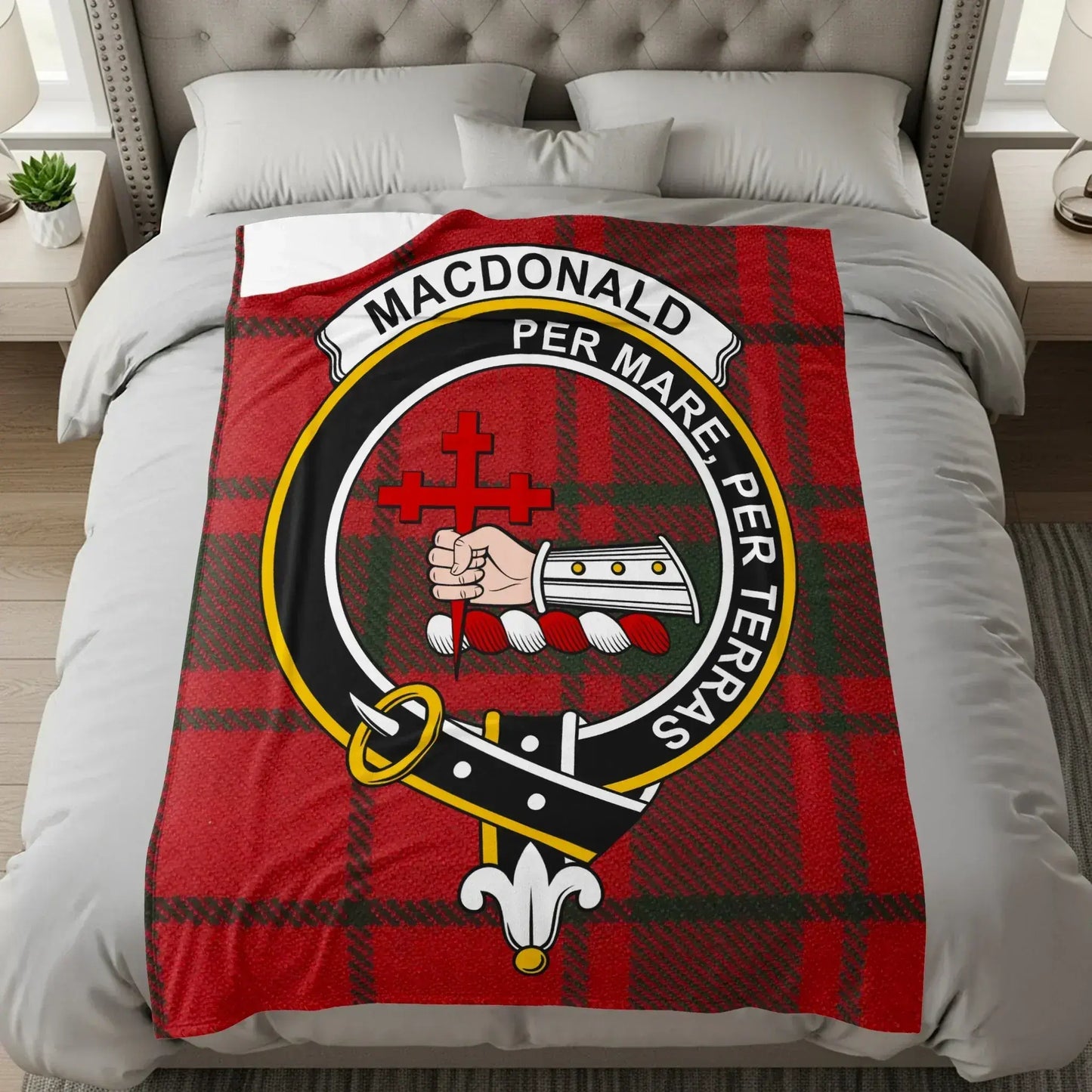 Macdonald Tartan Pattern Clan Badge Blanket product