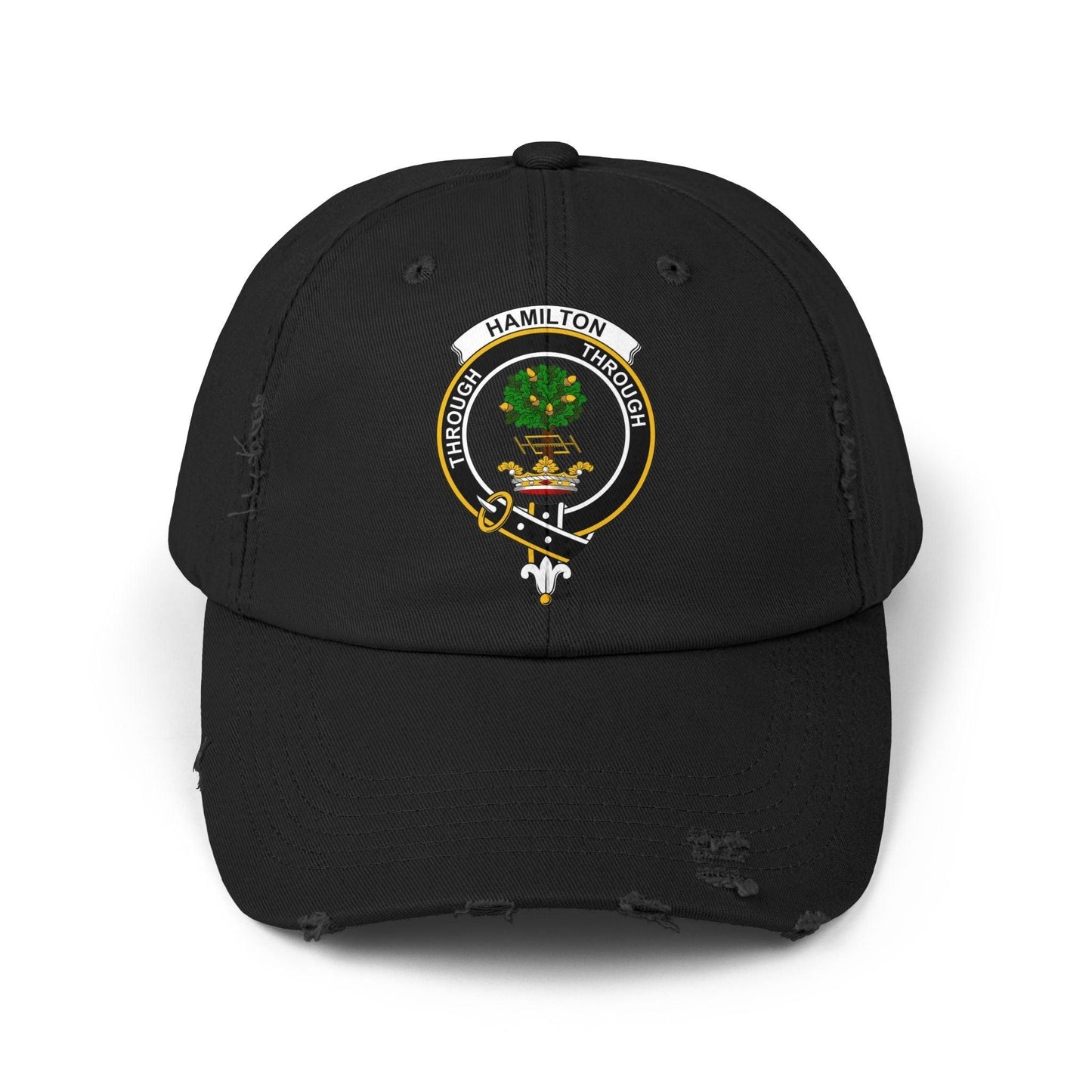 Hamilton Clan Crest Distressed Style Baseball Cap - Celtic Ancestry Gifts