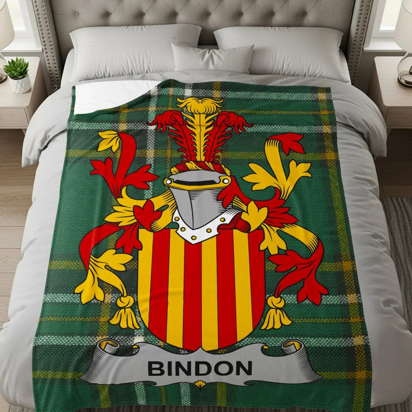 Bindon Family Crest Plaid Pattern Blanket product