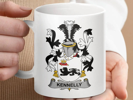 Kennelly Irish Surname Family Crest Gift Idea Unique mug - Celtic Ancestry Gifts