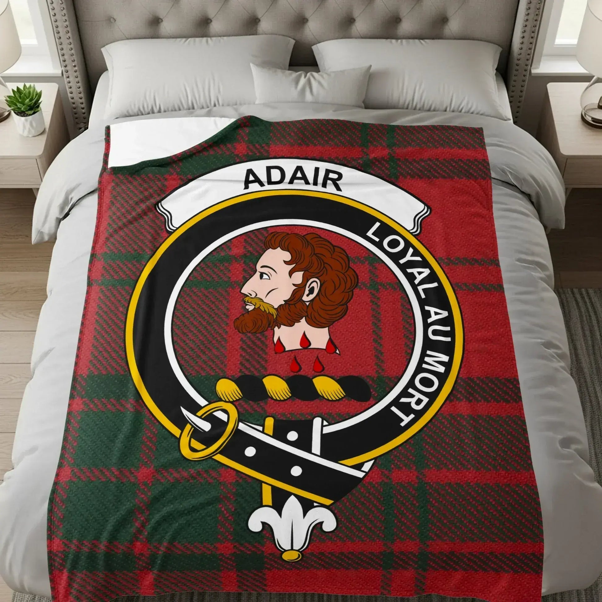 Adair Loyal Au Mort Plaid Emblem Decorative Blanket product