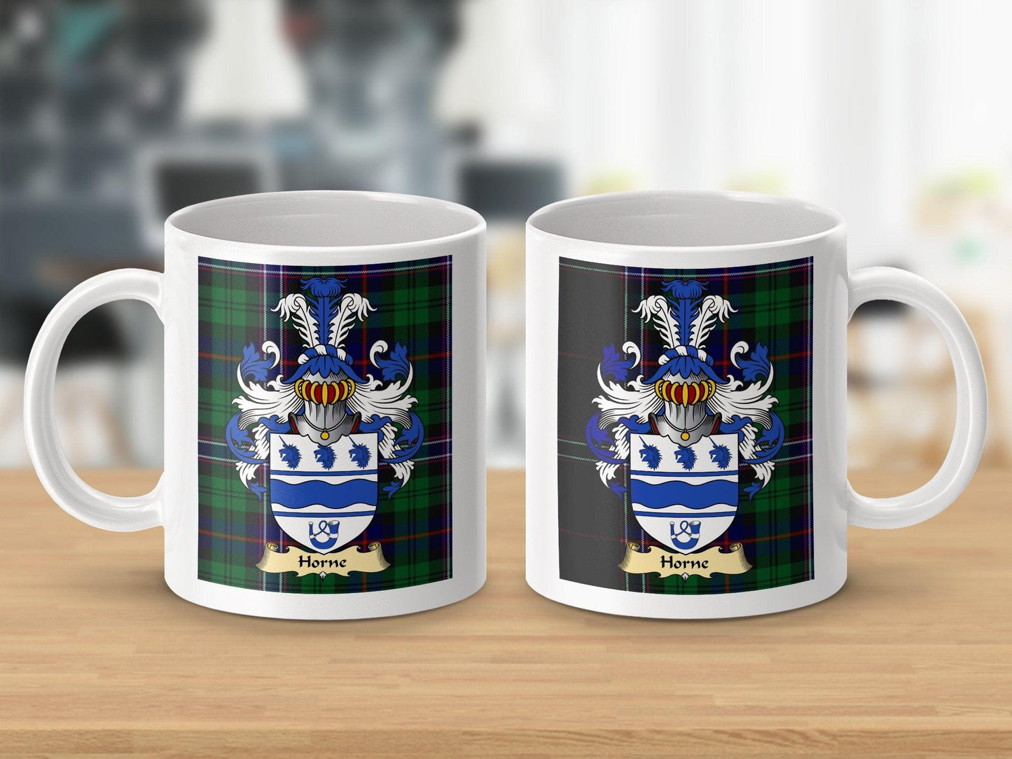 Horne Clan Surname Coat Of Arms Scottish Mug - Celtic Ancestry Gifts