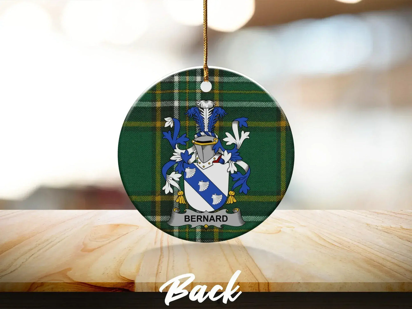 Bernard Family Crest Tartan Round Ornament product