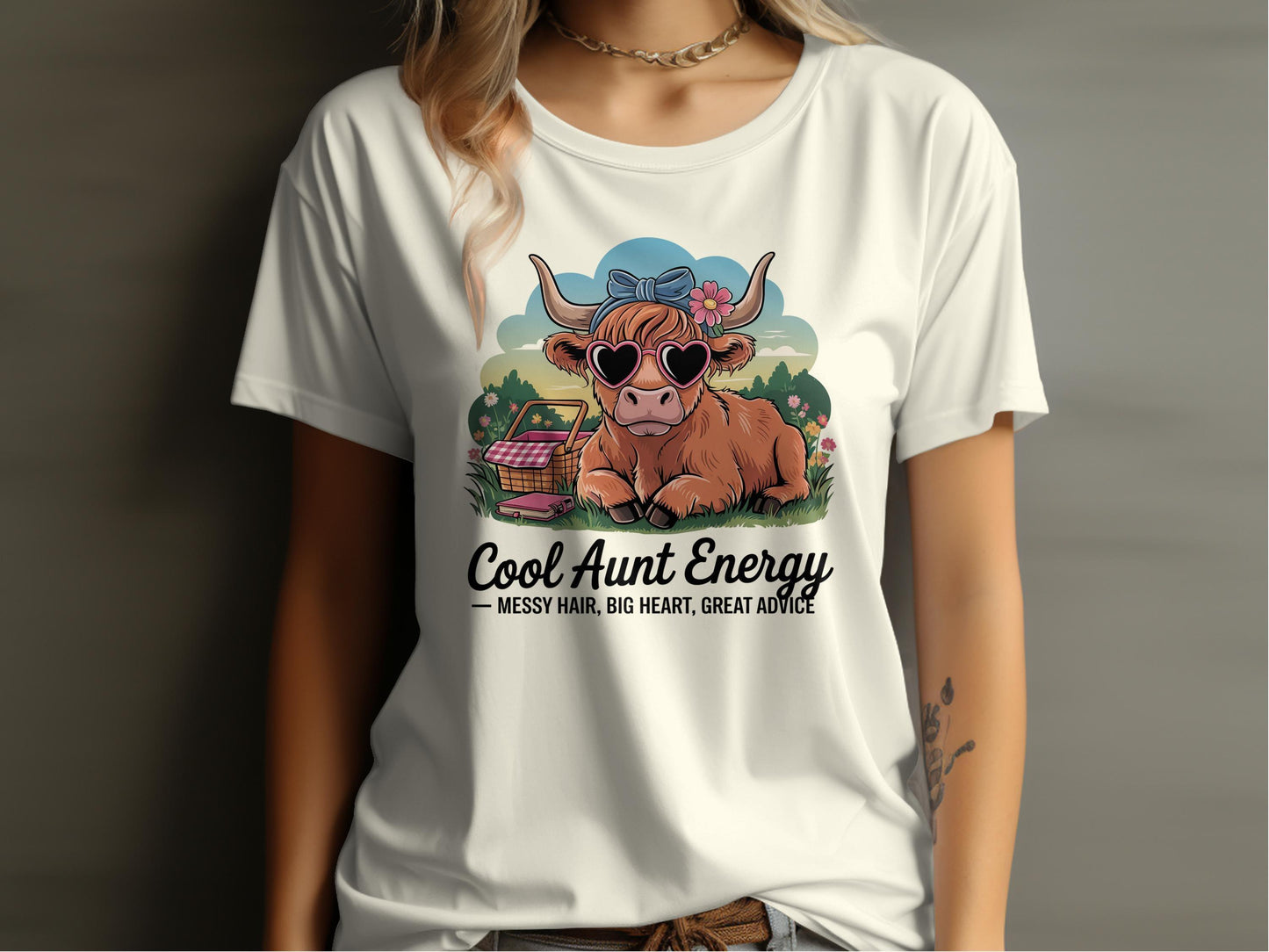 Cool Aunt Energy Messy Hair Big Heart Shirt product