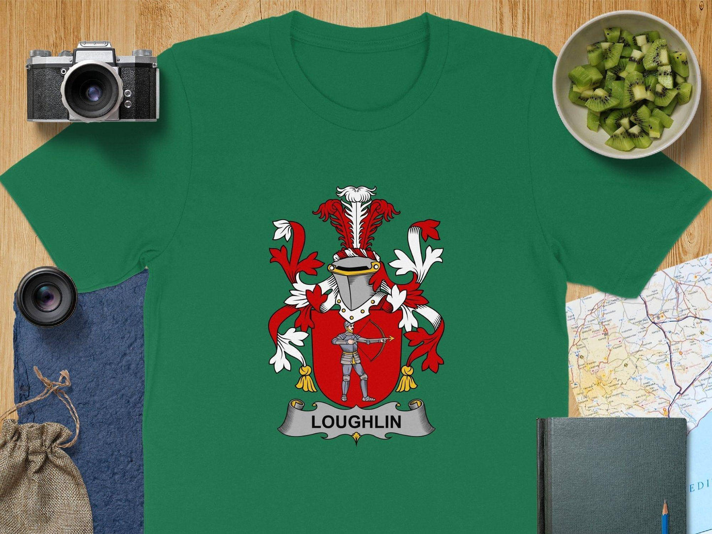 Loughlin Family Crest Green T-Shirt Product