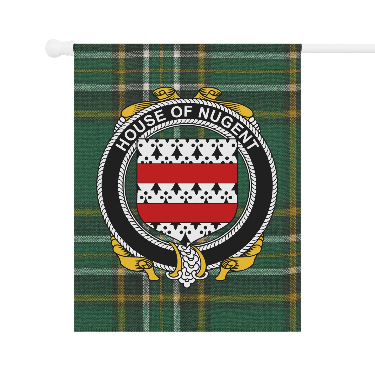 House of Nugent Crest Tartan Wall Banner Flag
