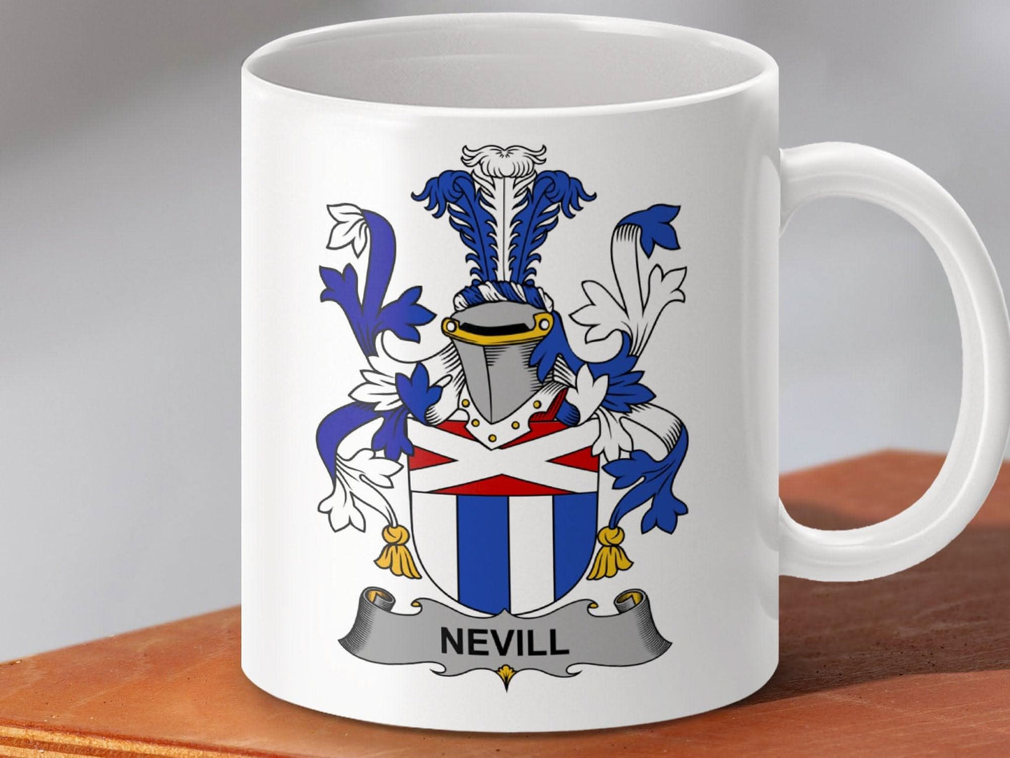 Nevill Family Crest Emblem Mug - Celtic Ancestry Gifts