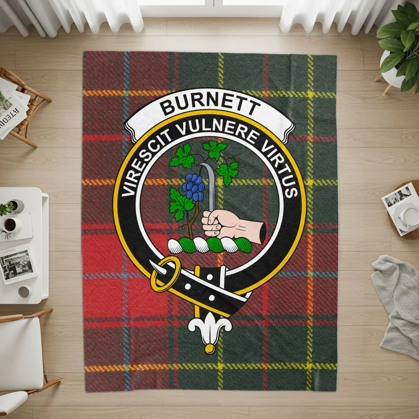 Burnett Virescit Vulnere Virtus Emblem Rug product