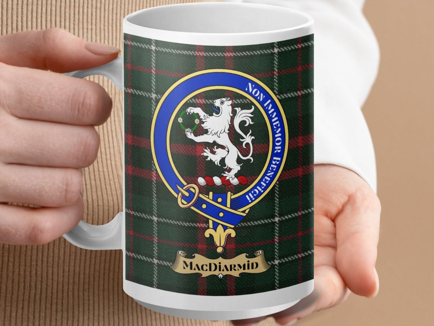 MacDiarmid Crest Plaid Design on Ceramic Mug product