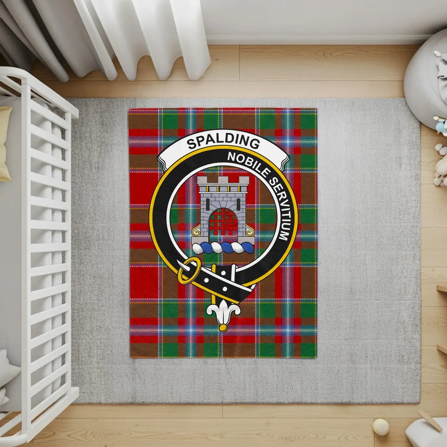 Spalding Clan Tartan Rug with Noble Servitium product type