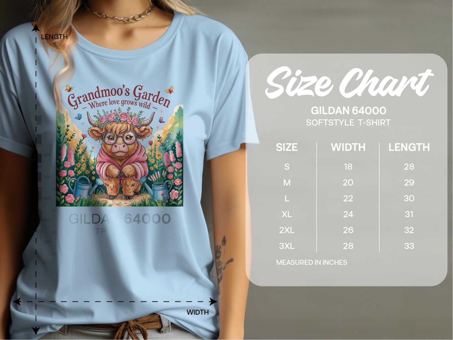 Grandma's Garden Softstyle T-Shirt Cute Cow Graphic product