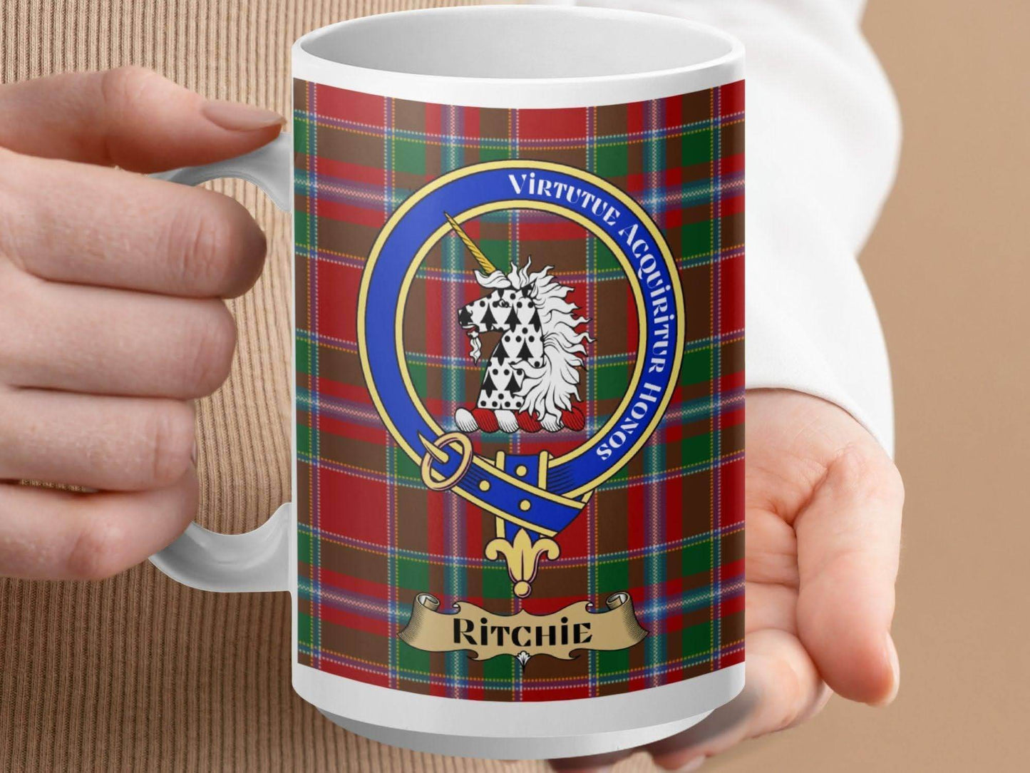 Vibrant Ritchie Plaid Design Mug for Coffee or Tea product