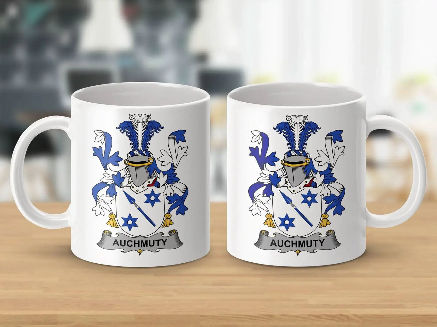 Auchmuty Irish Surname Family Crest Heritage Pride Mug - Celtic Ancestry Gifts