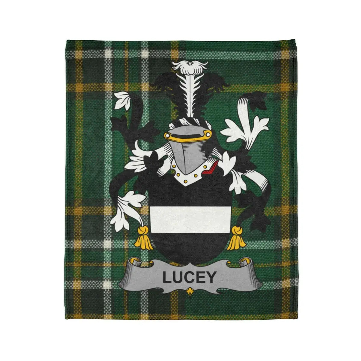 Lucey Family Crest Tartan Clan Badge Blanket product type