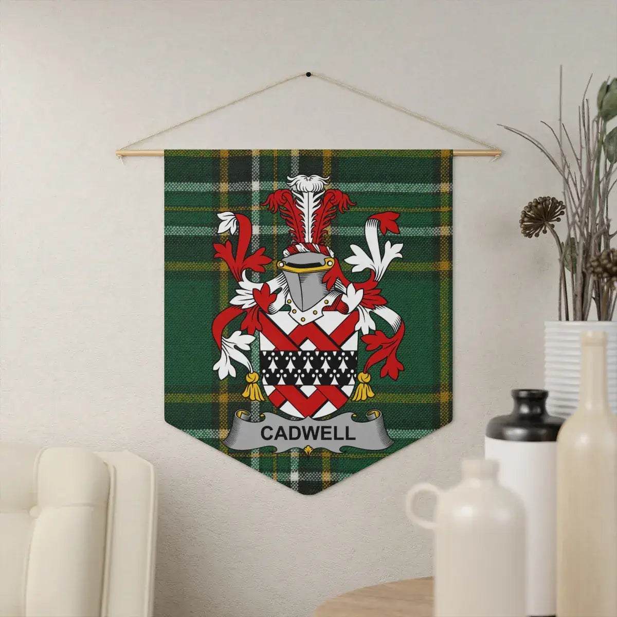 Cadwell Family Crest Wall Hanging Banner product type