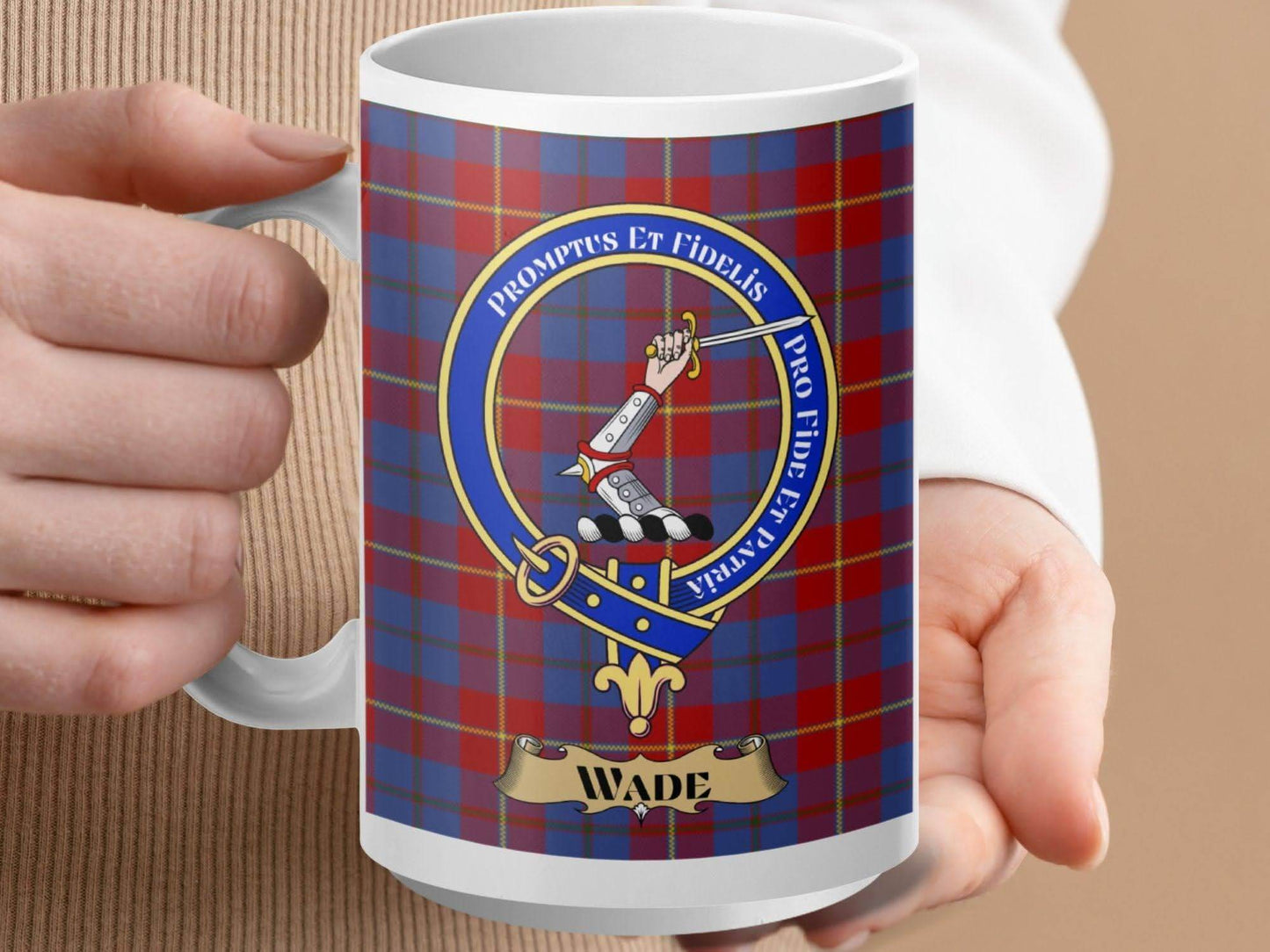 Wade Coat of Arms Tartan Design Mug product