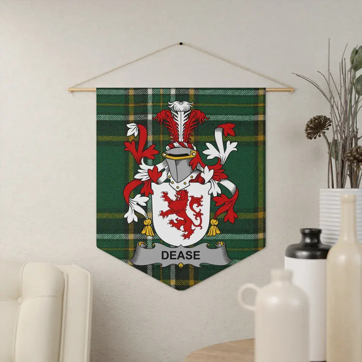 Dease Family Crest & Tartan Plaid Wall Hanging product type
